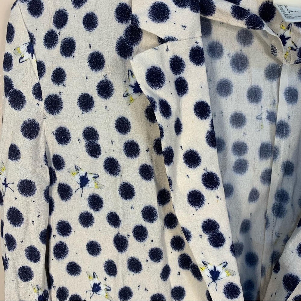 H&M X Anna Glover Lightweight Viscose Bee Dotted Print Blazer Jacket - Picture 5 of 12
